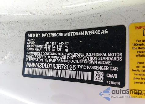 2024 Mini Convertible Cooper S из США, поврежденный, VIN WMW43DL01R3R78026